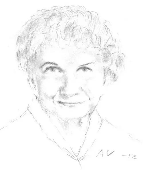 Alice Munro - Alice Munro teikna av Andreas Vartdal til bruk på framsida i Scanwiki
