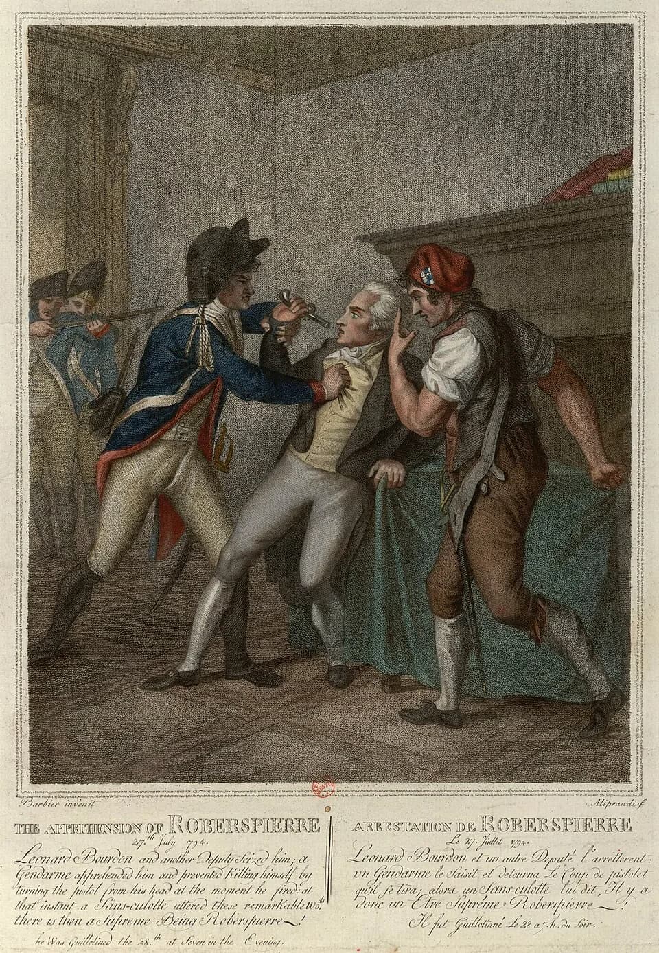 Maximilien Robespierre - Arrestation de Robespierre le 27 juillet 1794.