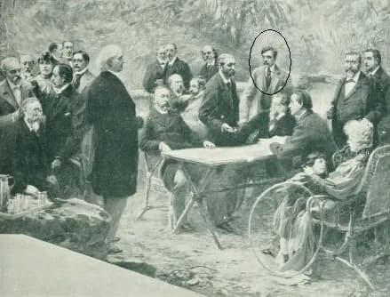 Alphonse Daudet - Les poètes du ParnasseTableau de Paul Chabas, « Chez Alphonse Lemerre, à Ville d’Avray », Salon de 1895
Le jardin de l’ancienne propriété du père de Camille Corot, rachetée par l’édi