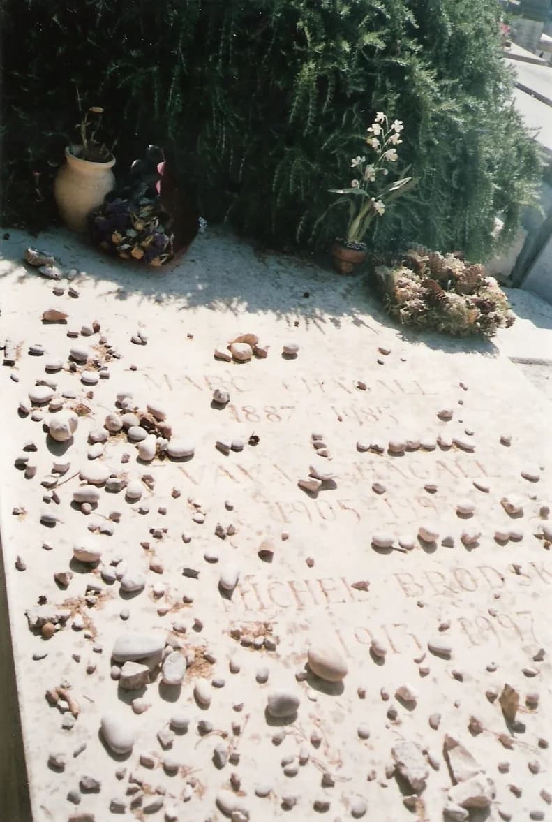 Marc Chagall - Gravestone of Marc Chagall and his wife in Saint Paul de Vence, France