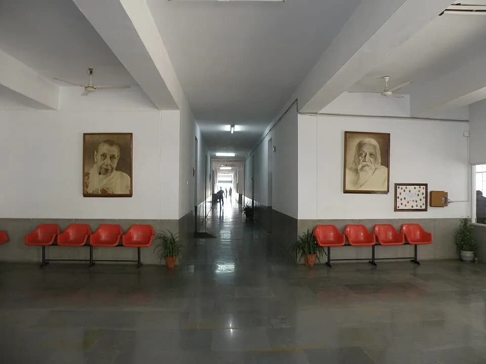 Aurobindo Ghosh - Foyer near Principal's office, Mother's International School, Delhi