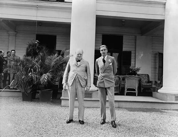 Anthony Eden - Rt. Hon. Winston Churchill and Hon. Anthony Eden at Spencerwood during the Quebec Conference