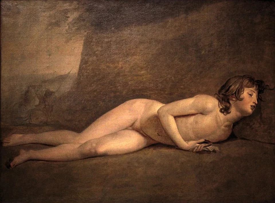 Jacques-Louis David - Death of Joseph Bara, by a pupil of Jacques-Louis David. Oil on painting, after 1794. Lent by Lille Fine Arts museum in 2004. On display at Château de Vizille, accession number M