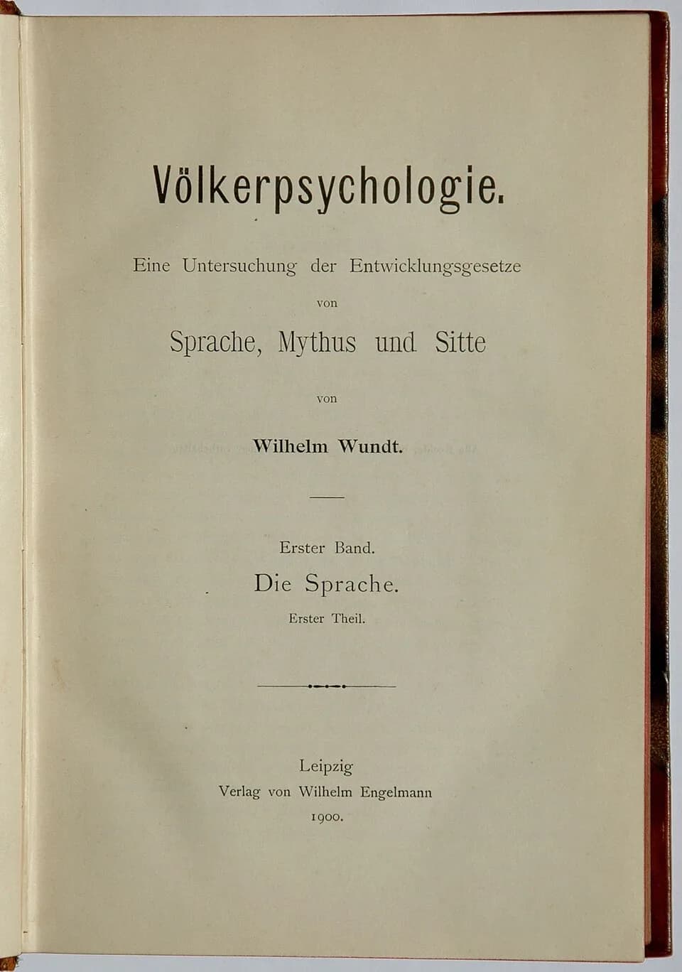 Wilhelm Wundt - Titelblatt der Erstausgabe