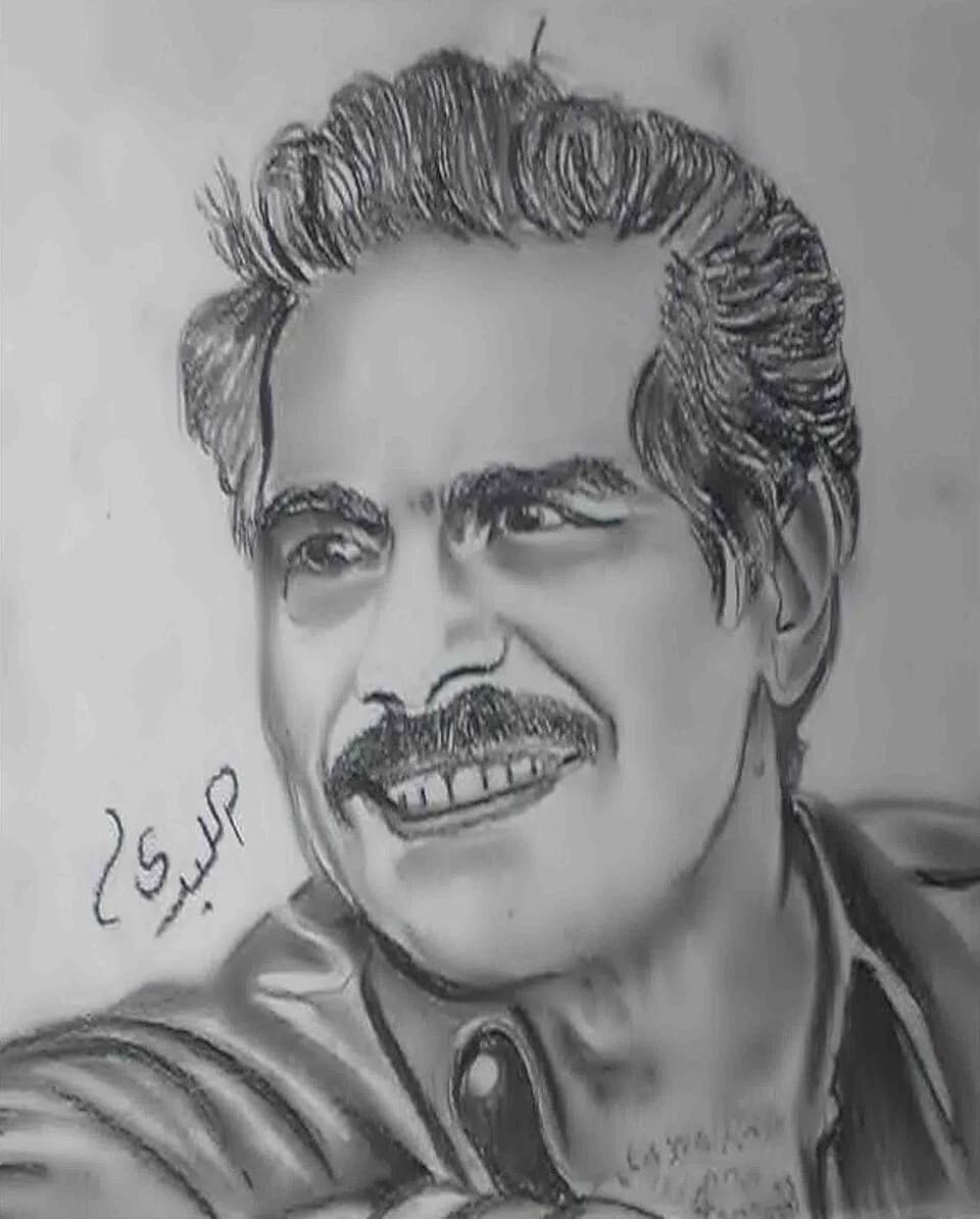 Omar Sharif - رسمه بورتريه لعمر الشريف بريشه الفنان اللبدى