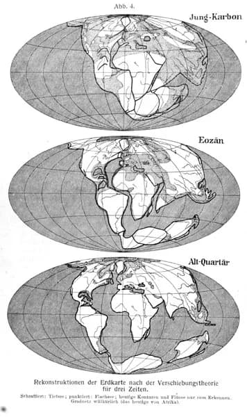Alfred Wegener - This map shows how the continents drifted apart.