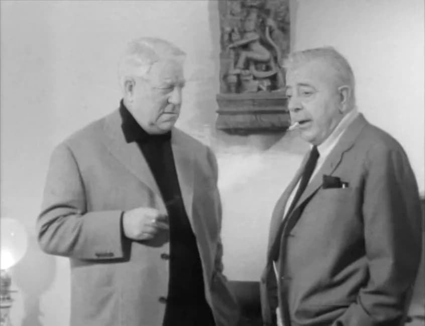 Jean Gabin - Jean Gabin et Jacques Prévert dans le film Mon frères Jacques, de Pierre Prévert
