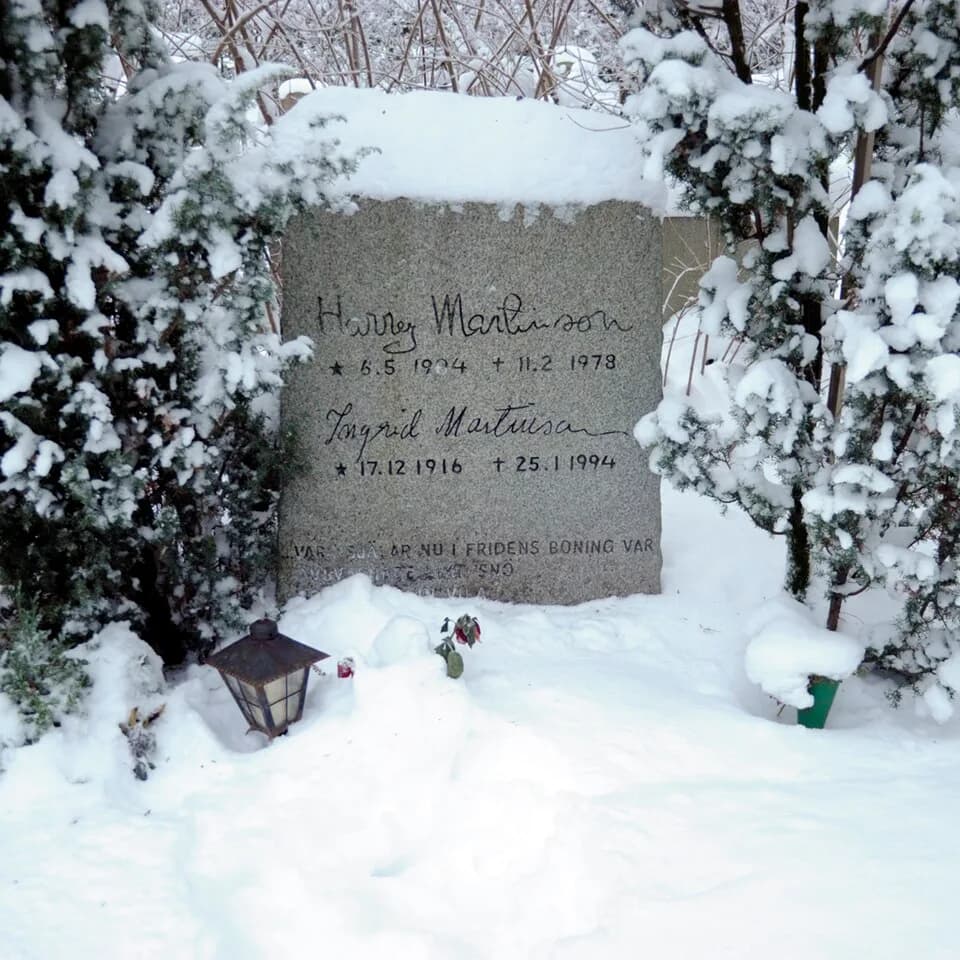 Harry Martinson - The tombstone of Swedish poet and writer Harry Martinson in Silverdal, Sollentuna near Stockholm