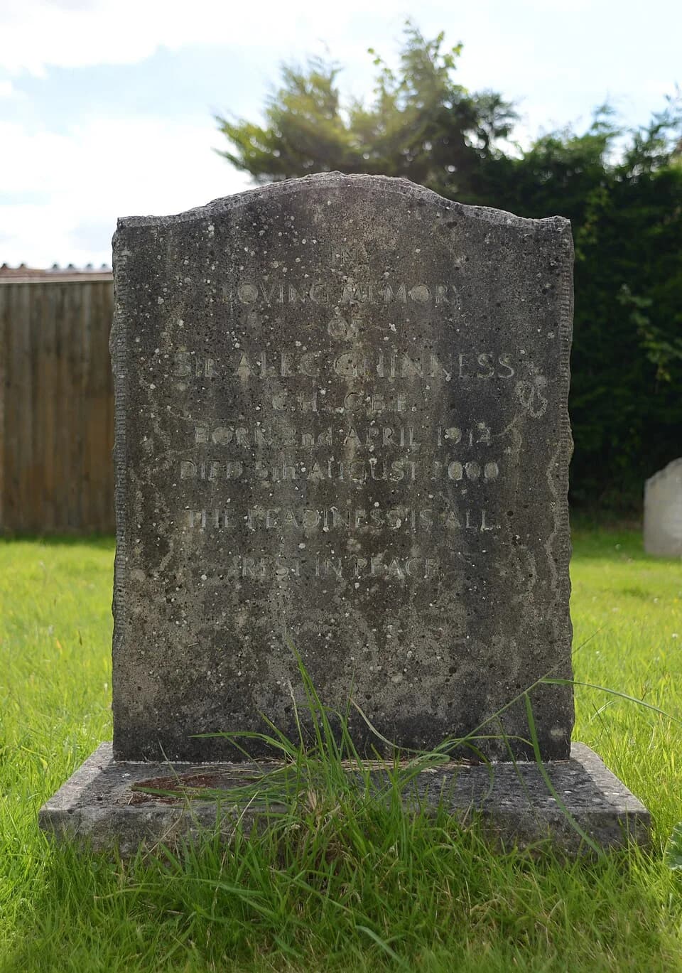 Alec Guinness - July 2016.Possibly Purbeck stone according to gravedigger