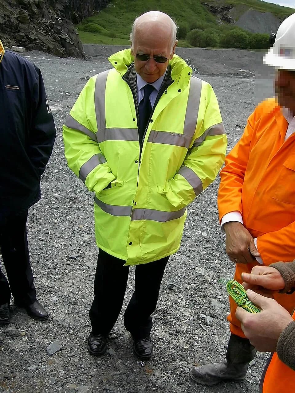 Bobby Charlton - Sir Bobby Charlton at an explosives demonstration for his project "There Must Be a Better Way" to find a new method of clearing antipersonnel landmines.