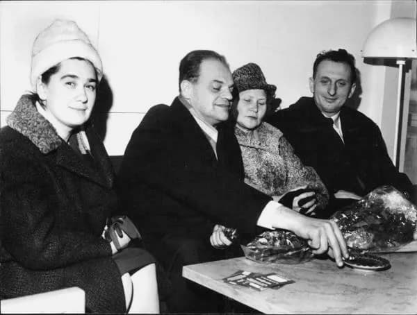 Alexander Prokhorov - Nicolay Basov and Aleksandr Prokhorov with wives in Stockholm. Includes Galina Shelepina Prokhorova.