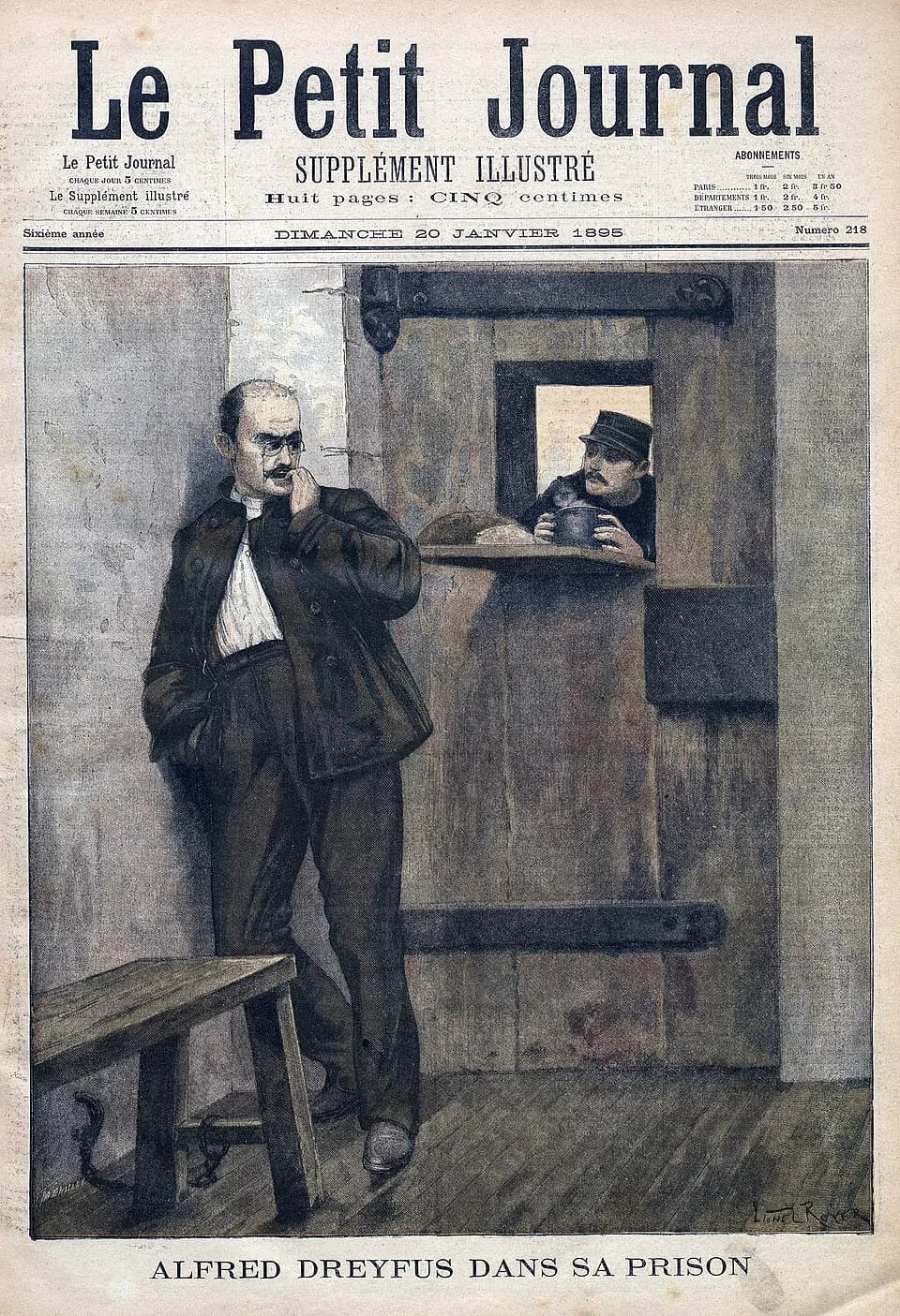 Alfred Dreyfus - Une du Supplément illustré du Petit Journal - Affaire Dreyfus. « Alfred Dreyfus dans sa prison ».