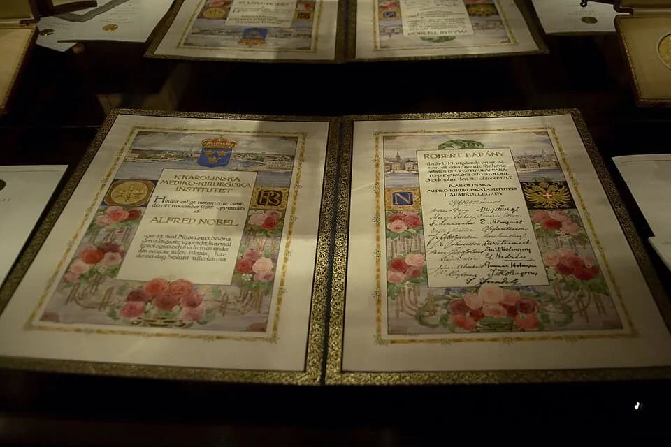 Robert Bárány - Packstagepass at the Nobel museum, Stockholm