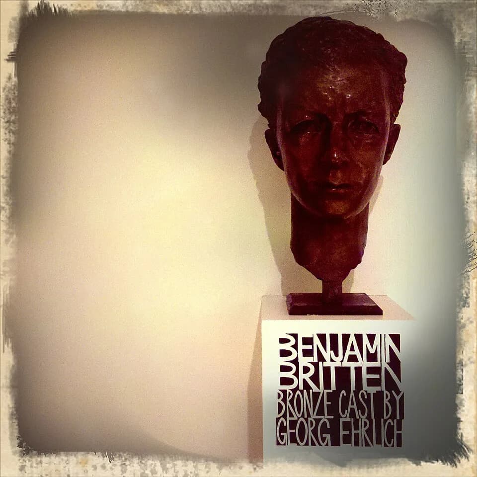 Benjamin Britten - Bronze bust of Benjamin Britten by Georg Ehrlich. On display in Royal Festival Hall in London.