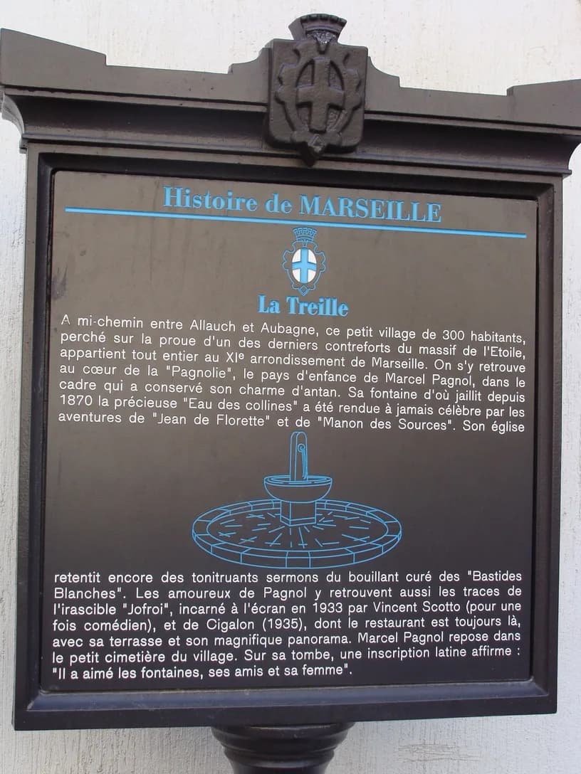 Marcel Pagnol - Panneau d'information sur le quartier de La Treille