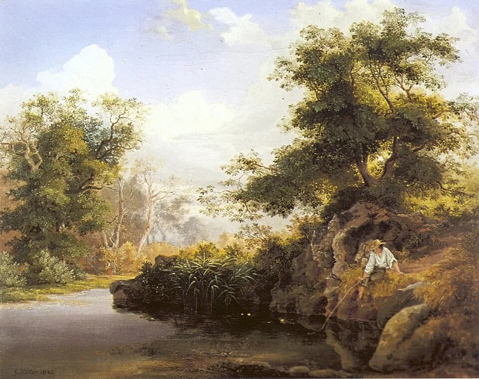 Gottfried Keller - Gottfried Keller Uferlandschaft 1841.jpg