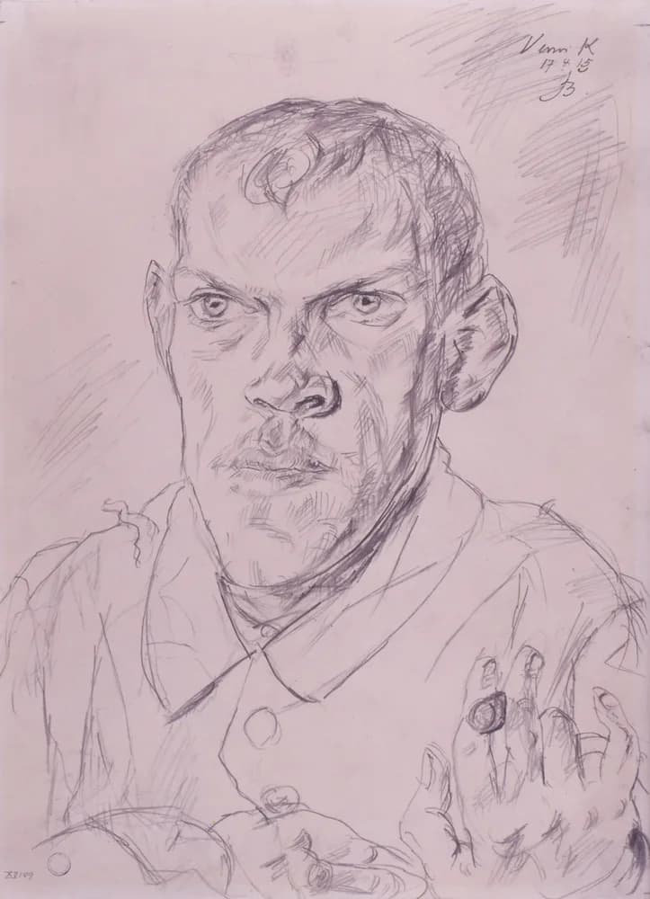 Max Beckmann - Portrait d'un soldat bavarois
Crayon sur papier, 33,8 x 25 cm
Achat à l'artiste en 1916