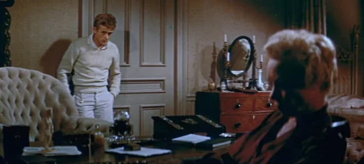 James Dean - Cropped screenshot of James Dean and Jo Van Fleet in the trailer for the film East of Eden