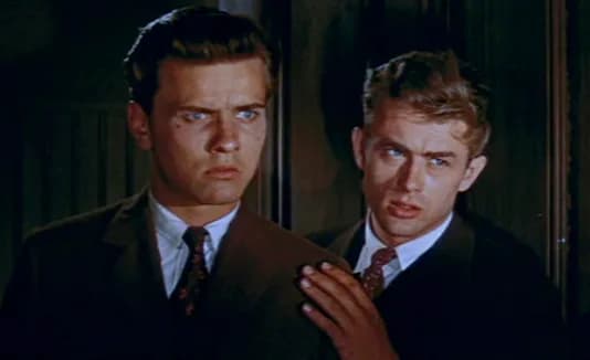 James Dean - Cropped screenshot of Richard Davalos and James Dean in the trailer for the film East of Eden