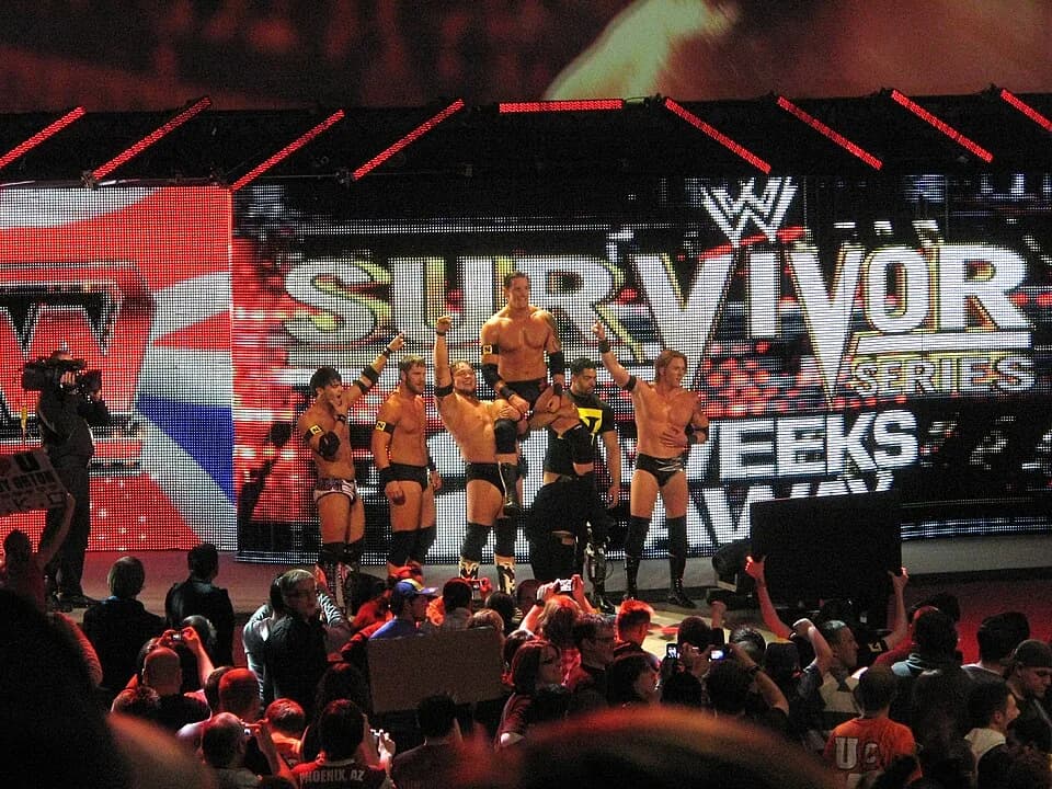Bray Wyatt - The Nexus (from left to right): Justin Gabriel, Michael McGillicutty, Husky Harris, Wade Barrett, David Otunga, and Heath Slater.