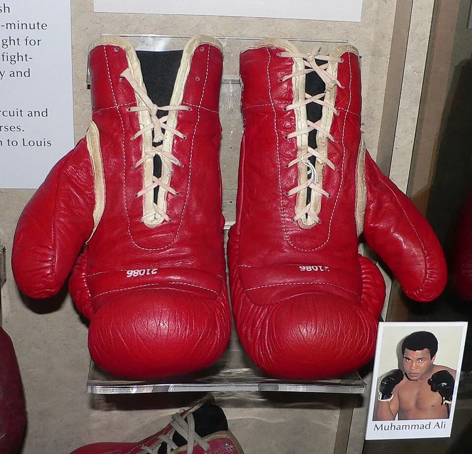 Muhammad Ali - A pair of Muhammad Ali's boxing gloves, on display at the National Museum of American History, Washington, DC.