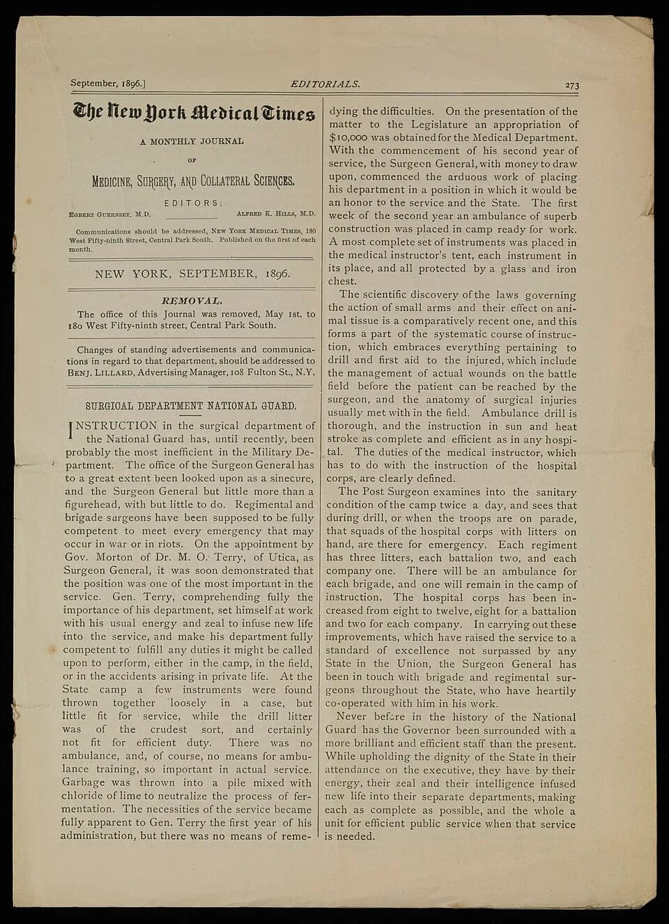 Helen Keller - Correspondence page in The New York Medical Times. Helen Keller's Address on the page 274, which is a transcript of a talk she gave to the American Association to Promote the Teaching o