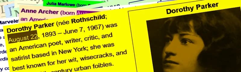 Dorothy Parker - from en wiki screens