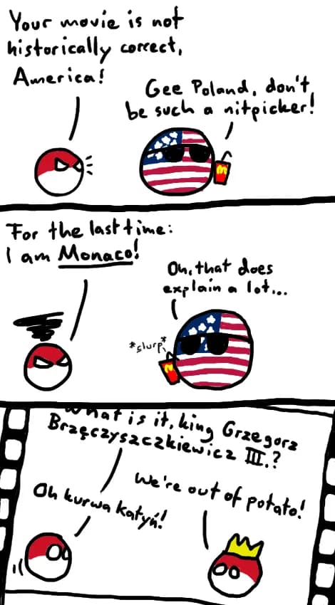 Grace Kelly - Polandball comic on the news that Prince Albert of Monaco distances the Palance from a new film on Grace Kelly (news link)