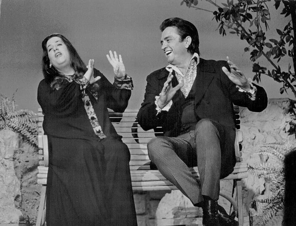 Johnny Cash - Publicity photo of Cass Elliot and Johnny Cash from The Johnny Cash Show.