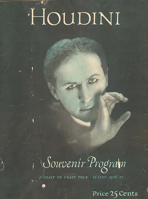 Harry Houdini - scanned image of a Houdini souvenir program