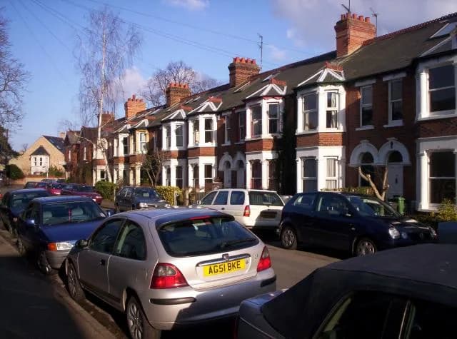 Sylvia Plath - Eltisley Avenue. A typical street in the residential area of Newnham Croft in south-west Cambridge. The poets Ted Hughes and Sylvia Plath lived on this street when they were first marri