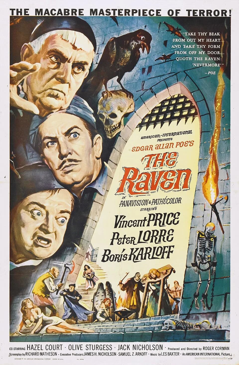 Vincent Price - Advertising poster for the film The Raven (1963), directed and produced by Roger Corman.
