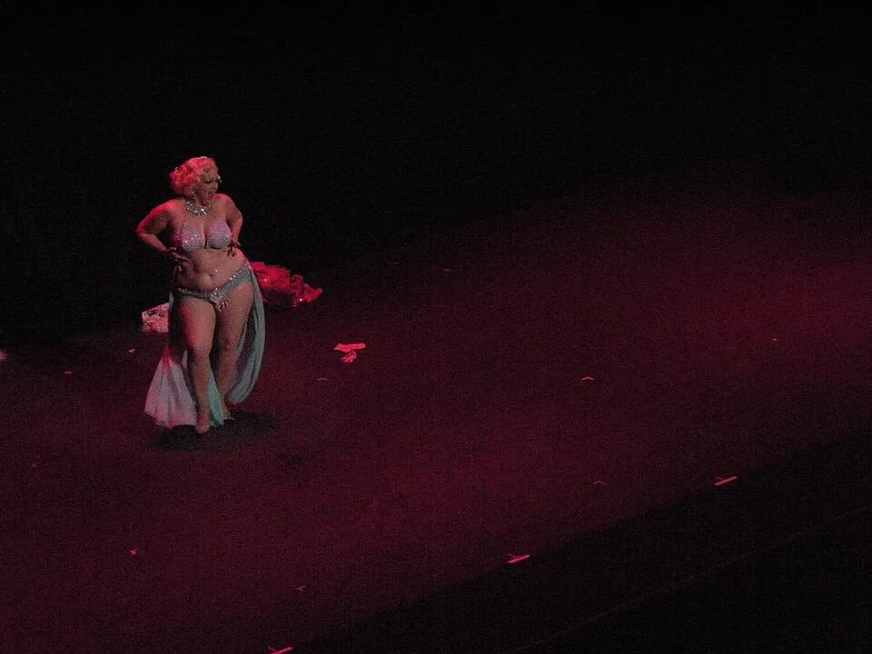 Mae West - Dirty Martini (half) dressed as Mae West in Coney Island Apocalypse (properly The Four Strippers of the Apocalypse, but retitled for Bumbershoot, apparently due to an odd piece of prudery),