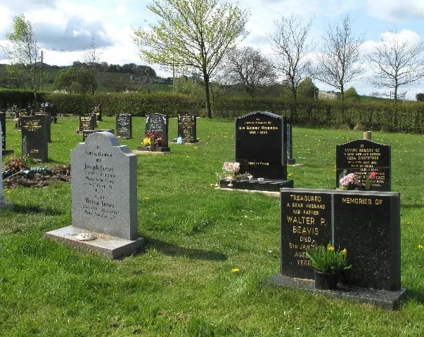 Bobby Robson - The grave of Sir Bobby Robson (centre right) and others in a cemetery near Langley Park, County Durham.