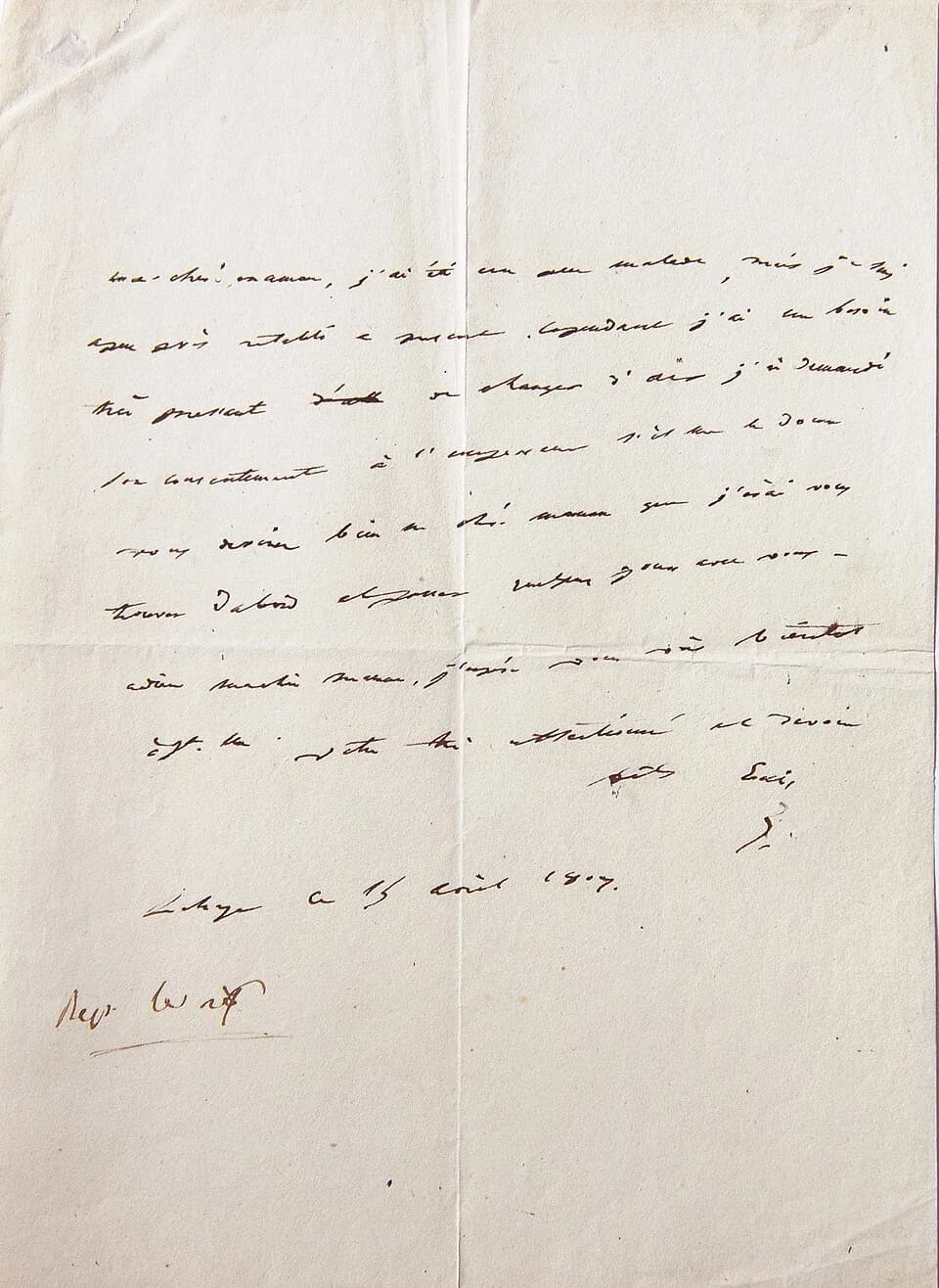 Louis Bonaparte - Letter from Louis Bonaparte to Letizia Bonaparte 15 august 1807 La Haye
