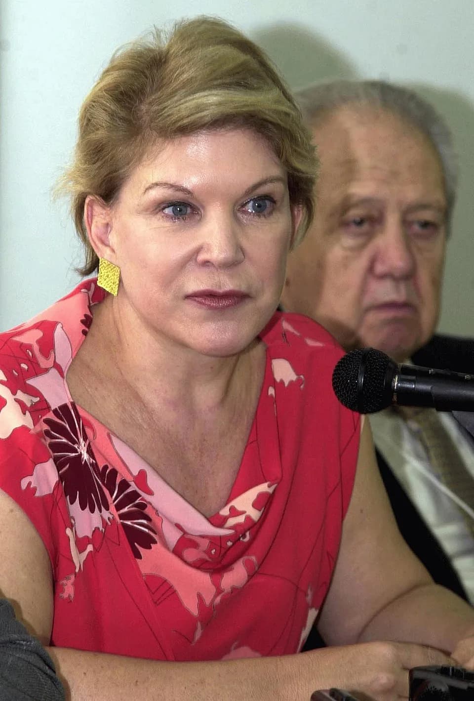 Mário Soares - Porto Alegre, 22 de janeiro de 2003, a prefeita de São Paulo, Marta Suplicy, em entrevista ao lado do ex-presidente de Portugal Mário Soares.