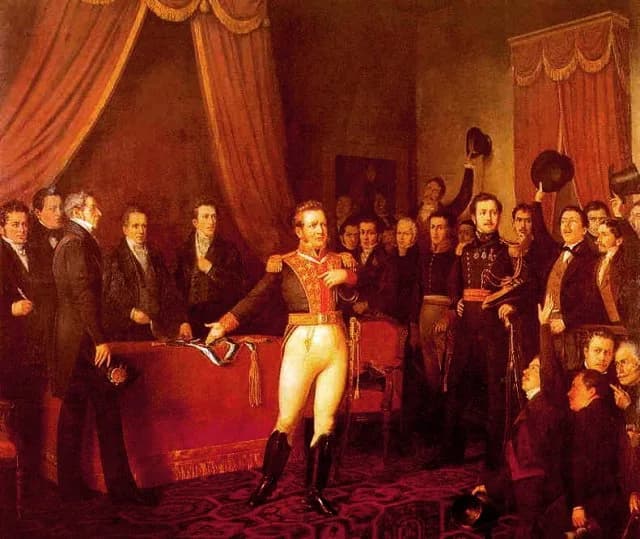 Bernardo O'Higgins - Abdicación del Supremo Director Bernardo O'Higgins (pintura de 1875).jpg