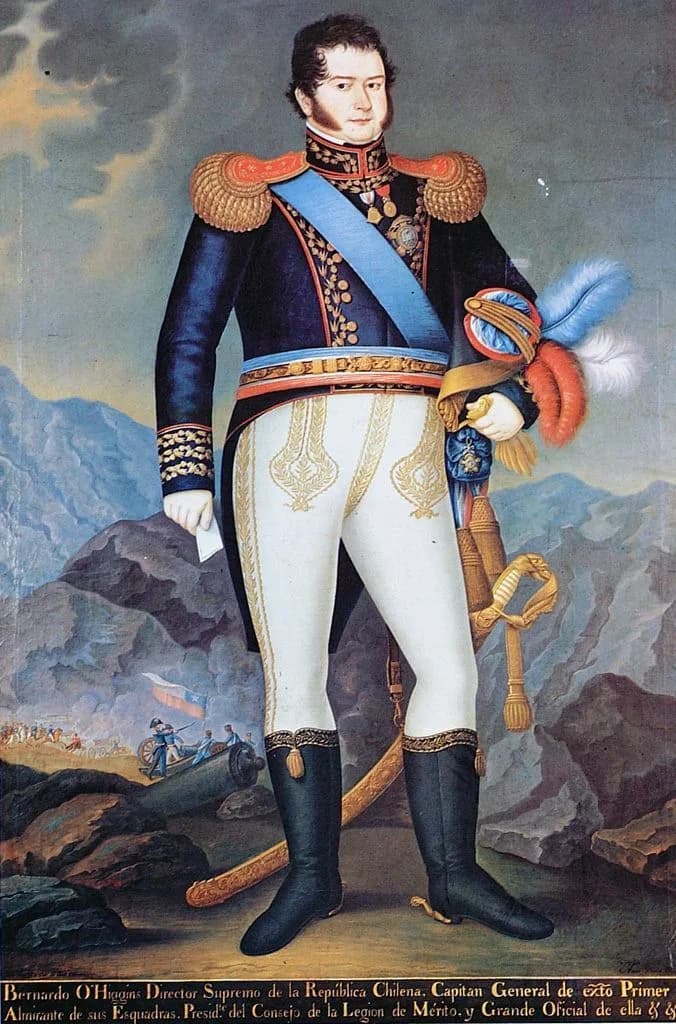 Bernardo O'Higgins - Retrato de Don Bernardo O'Higgins. Oleo sobre tela del pintor limeño José Gil de Castro (1785-1850) Colección: Museo Histórico Nacional de Chile.