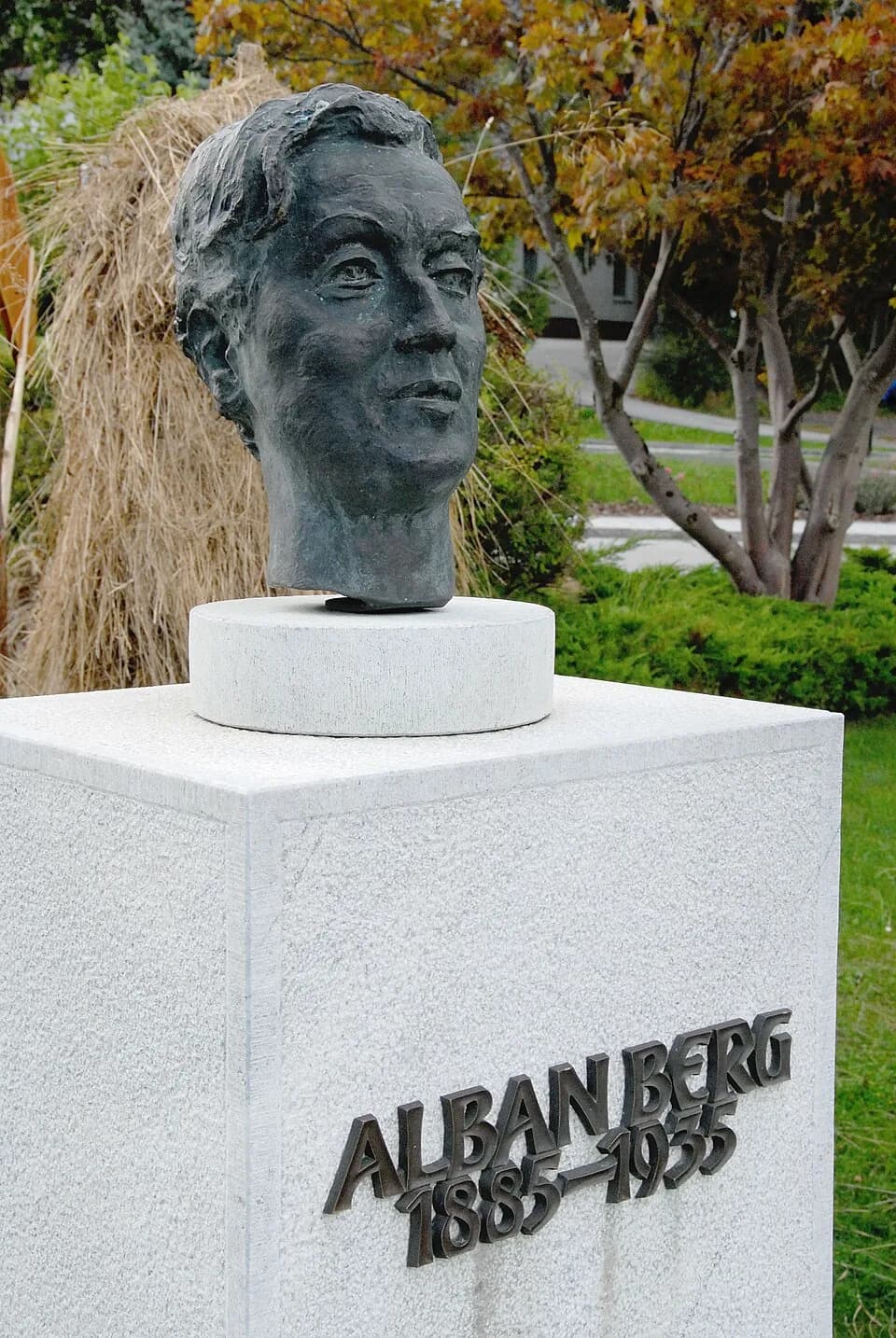 Alban Berg - Bust of the composer Alban Berg at Schiefling on the lake, district Klagenfurt-Land, Carinthia, Austria