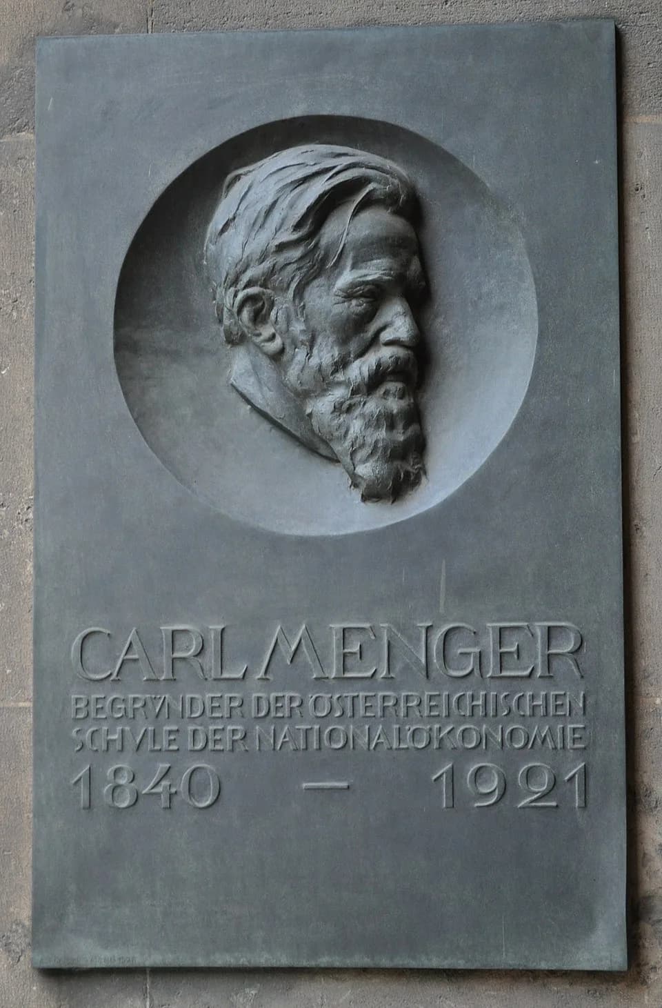 Carl Menger - Carl Menger in the court of the main building of the University of Vienna.