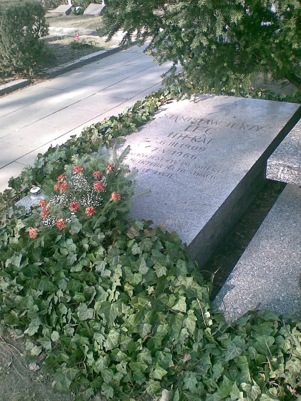 Stanisław Jerzy Lec - Nagrobek Stanisława Jerzego Leca - warszawa, Cmentarz Wojskowy na Powązkach