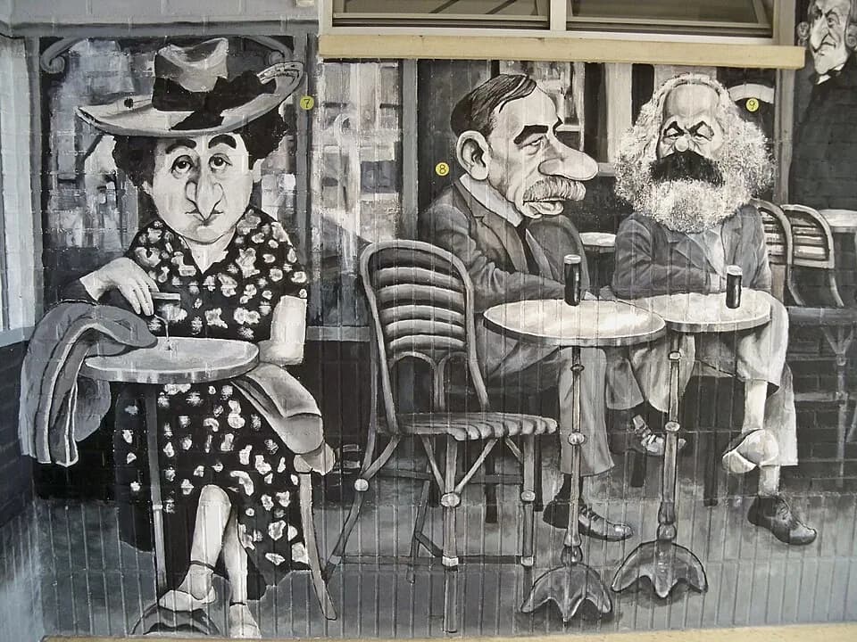 Clive Granger - Detalle del mural Si las paredes hablaran…de Economía de Ángel Idígoras del año 2022 en la Facultad de Ciencias Económicas y Empresariales de la Universidad de Málaga, campus de El Eji