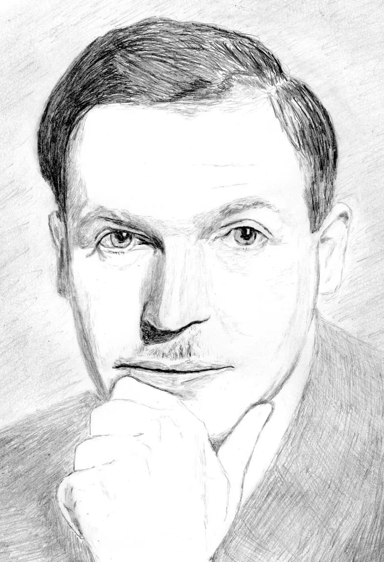 Richard Aldington - Английский поэт и прозаик Ричард Олдингтон, рисунок