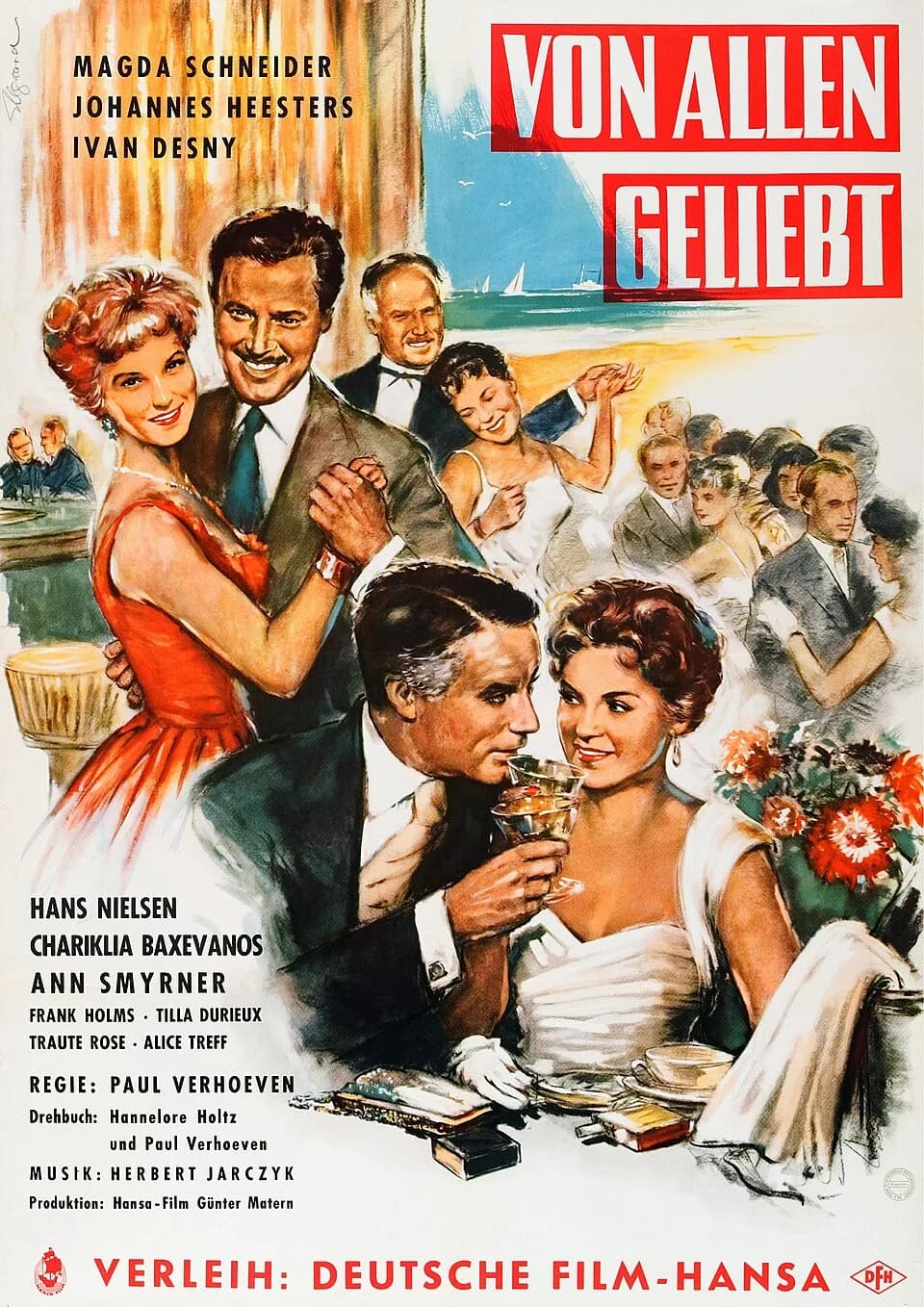 Johannes Heesters - Filmplakat von Helmuth Ellgaard für den Film "Von allen geliebt"