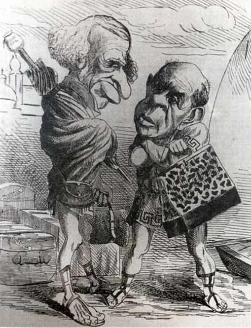 Domingo Faustino Sarmiento - Caricatura de Domingo Faustino Sarmiento y Dalmacio Vélez Sarsfield