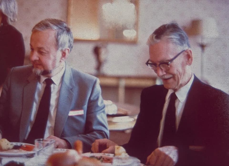Ulf von Euler - Peter Oehme (links), Ulf von Euler (Stockholm 1976)