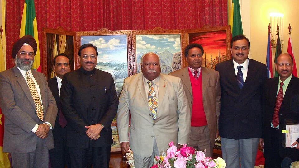 Girma Wolde-Giorgis - The Minister of State for Consumer Affairs, Food and Public Distribution and Agriculture, Shri Kantilal Bhuria with the President of Ethiopia, Mr. Girma Woldegiorgis during his v