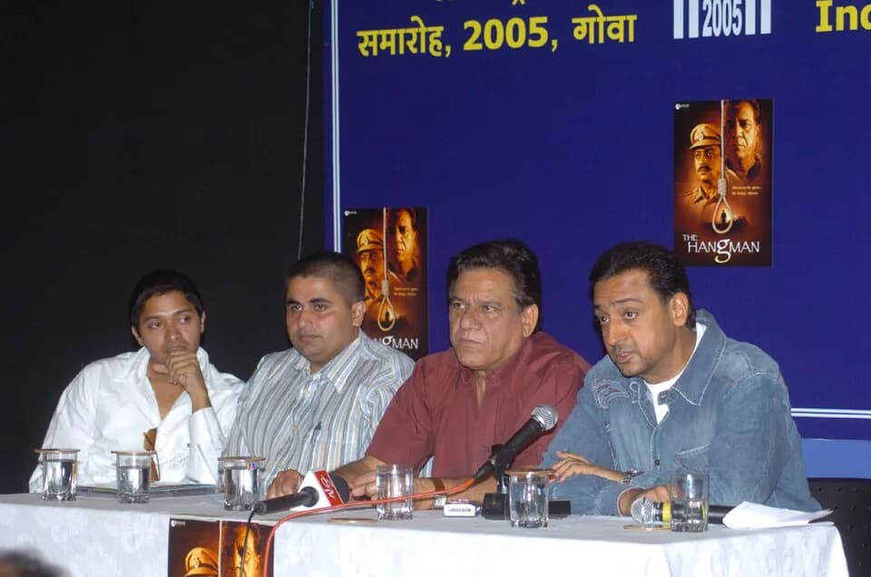 Om Puri - The Director of the Film ‘Hangman’ Vishal Bhandari, Actors Om Puri, Gulshan Grover and Shreyas Talpade at a Press Conference at the 36th International Film Festival of India – 2005 in Panaji