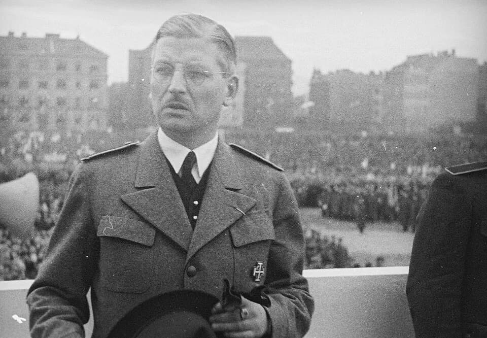 Kurt Schuschnigg - Chancellor Schuschnigg at an Austrian Fatherland Front rally, probably the proclamation of Chancellor Schuschnigg as Front fuehrer on October 10th 1936.