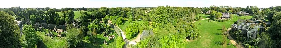 Gerald Durrell - Panoramic photo of Durrell Wildlife in Jersey.